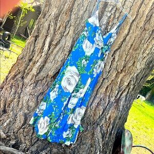 Free People Blue Floral Jumpsuit